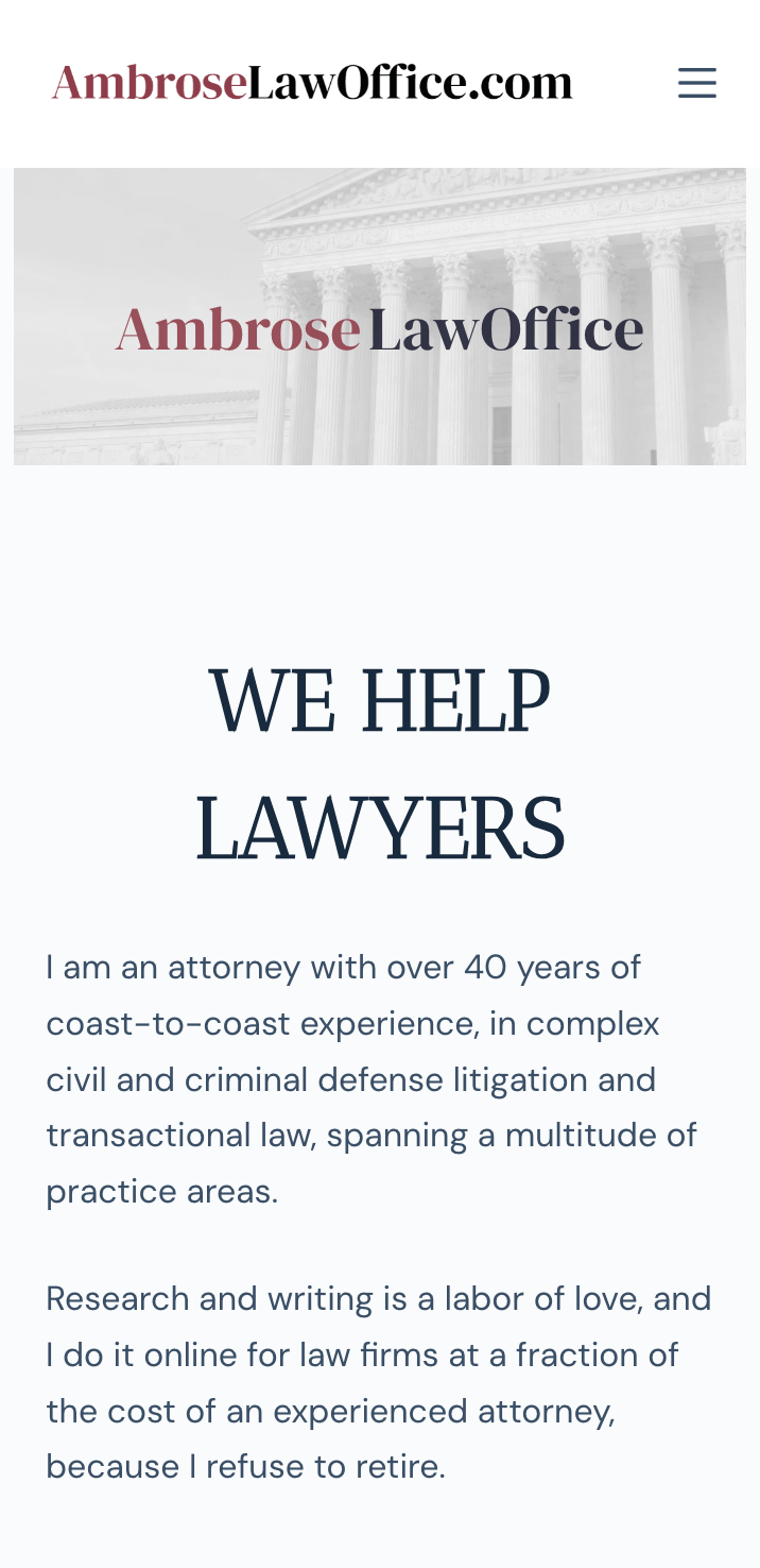 ambrose2 captura de pantalla de Ambrose Law Office